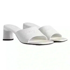 Balenciaga Duty Free 60mm white shiny‎ women’s sandals size 6